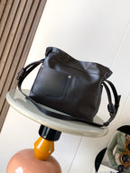 Loewe Panta Medium Flamenco Clutch Bag Chocolate Calfskin