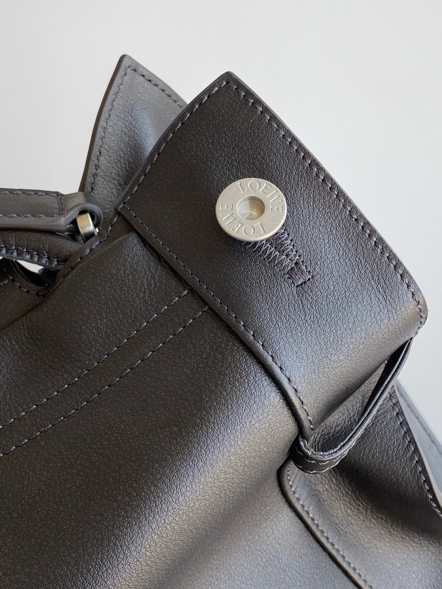 Loewe Panta Medium Flamenco Clutch Bag Chocolate Calfskin