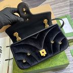 GG MARMONT MEDIUM 26 BAG IN BLACK VELVET