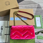 GG MARMONT MEDIUM 26 BAG IN BRIGHT PINK VELVET