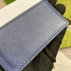 CARD HOLDER 10 IN CLASSIC BLUE CALFSKIN