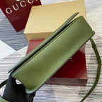 BLONDIE MEDIUM SHOULDER BAG 32 IN JUNIPER GREEN CALFSKIN AND SUEDE GOLD HARDWARE