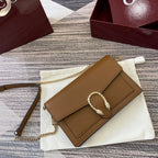 GG Dionysus Chain bag 20cm Brown Grained Leather