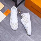 LV TRAINER SHOES IN WHITE MIX GREY DAMIER CALFSKIN