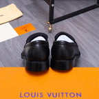 LV SAINT GERMAIN LOAFER BLACK GRAIN CALFSKIN WITH SILVER LOGO