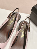 CC 24P SLINGBACKS 45MM PINK BLACK LAMBSKIN