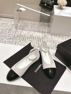 CC Mary Jane White Suede And Cowhide
