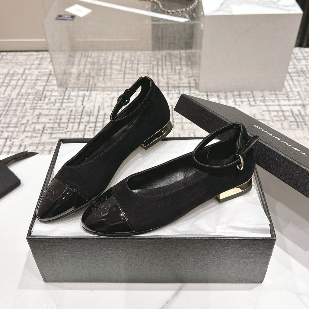 CC Mary Jane Black Suede And Cowhide