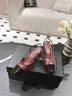 CC 25 Slingback Heel Red Embossed Leather 237496