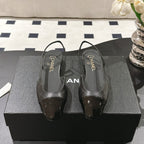 CC 25 Slingback Flats Black Embossed Leather 237492