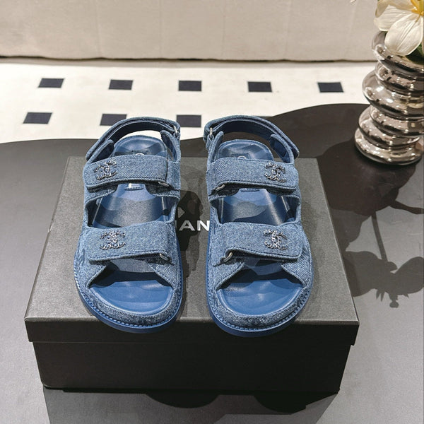 CC 25 Dad Deals Sandals Demin Blue Demin Fabric 237563