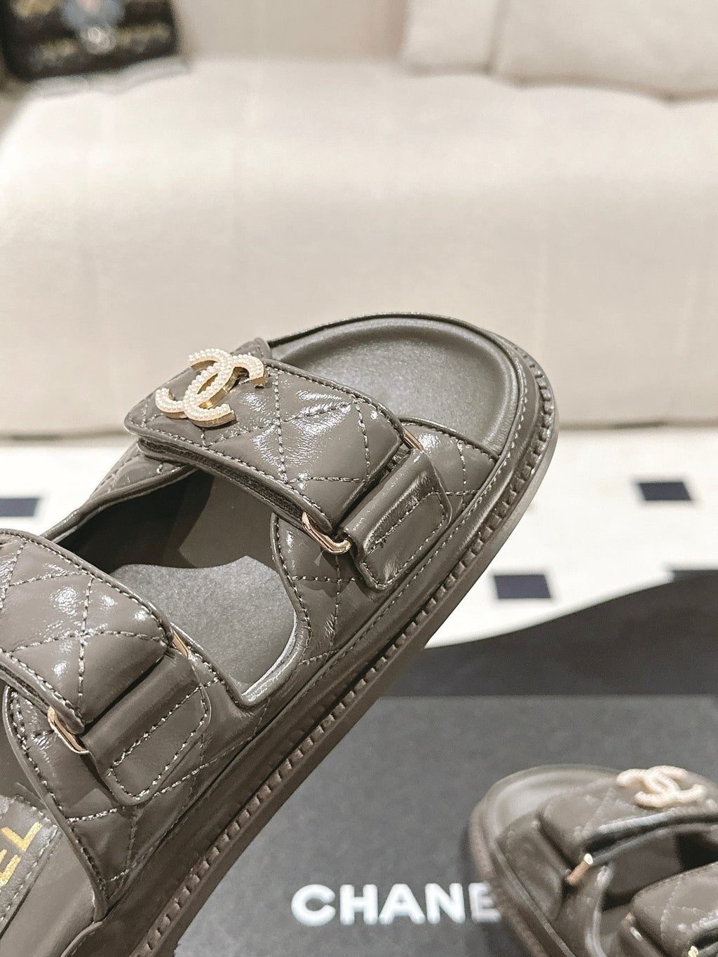 CC 25 Dad Sandal Mule Jet Black Patent Leather 237581