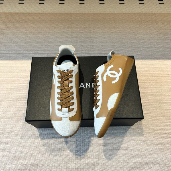 CC 26s Trainers White Brown Calfskin & Suede 618698
