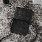 BV 25S DIAGO SHOULDER BAG 25.5 IN BLACK GRAIN COWHIDE