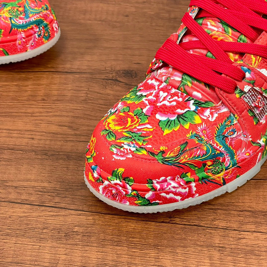LV TRAINER RED PATTERN MONOGRAM CALFSKIN
