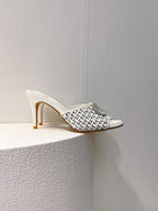 VT High Heeled Sandals White Sheepskin 292788