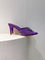 VT High Heeled Sandals Purple Sheepskin 292792