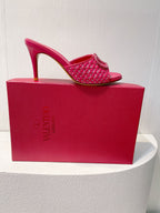 VT High Heeled Sandals Fuchsia Pink Sheepskin 292793