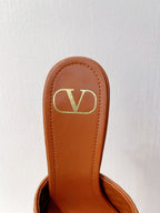 VT High Heeled Sandals Brown Sheepskin 292794