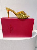 VT High Heeled Sandals Gold Sheepskin 292795