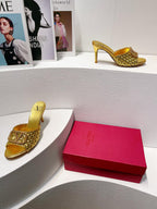 VT High Heeled Sandals Gold Sheepskin 292795