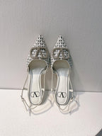 VT High Heeled Slingbacks White Sheepskin 292800