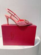 VT High Heeled Slingbacks Pink Sheepskin 292802