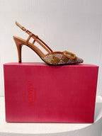 VT High Heeled Slingbacks Russet Sheepskin 292822