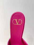 VT High Heeled Sandals Fuchsia Pink Sheepskin 292836