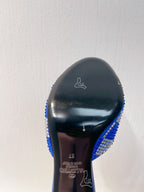 VT High Heeled Sandals Blue Sheepskin 292839