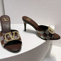 VT High Heeled Sandals Brown Sheepskin 292848