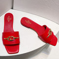 VT Moon Slides in Leather Red Cowhide 292859