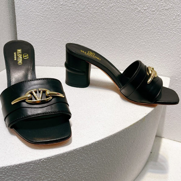 VT Leather Mules Black Cowhide 292867