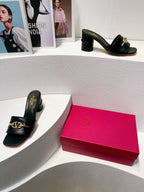 VT Leather Mules Black Cowhide 292867