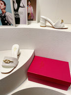 VT Leather Mules White Cowhide 292868