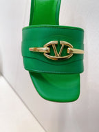 VT Leather Mules Green Cowhide 292869