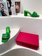 VT Leather Mules Green Cowhide 292869