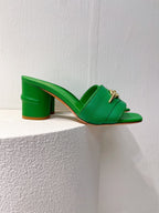 VT Leather Mules Green Cowhide 292869
