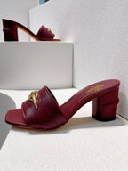 VT Leather Mules Dark Burgundy Cowhide 292870