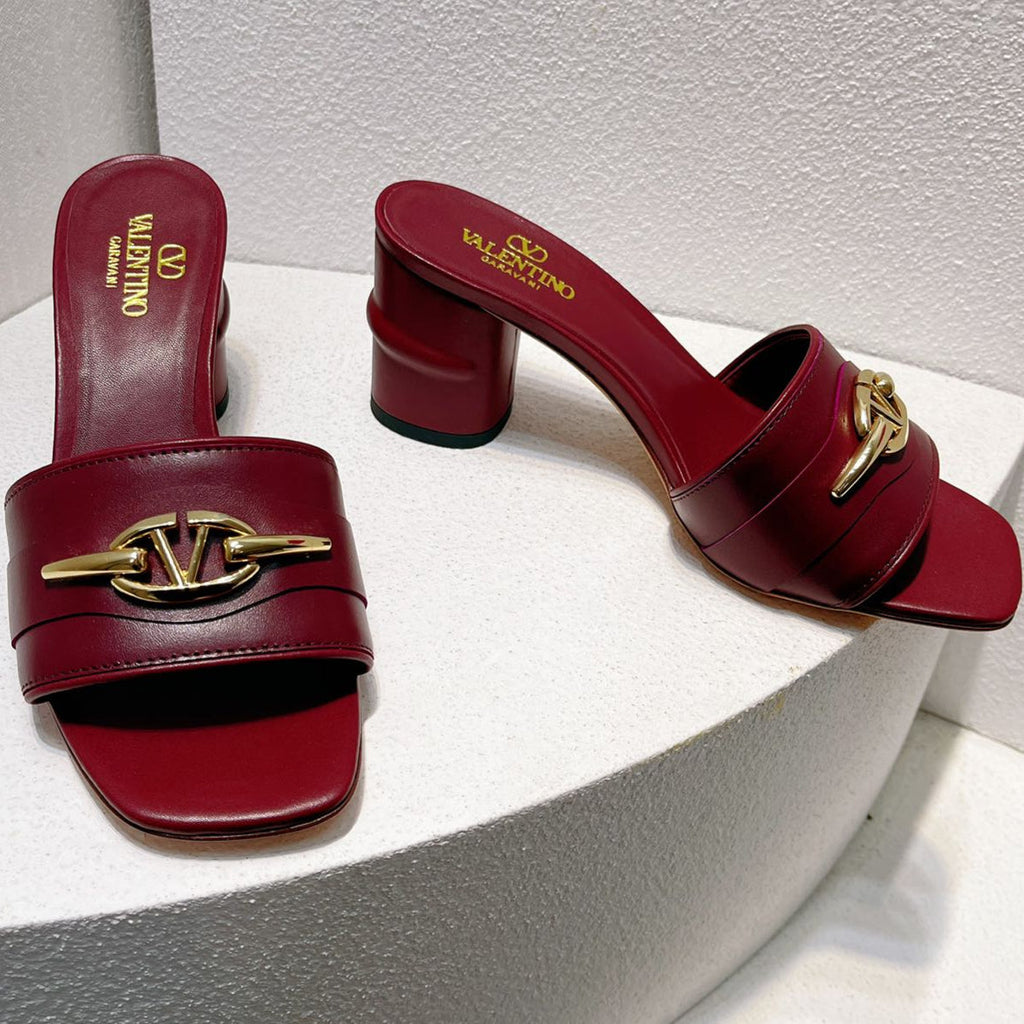 VT Leather Mules Dark Burgundy Cowhide 292870