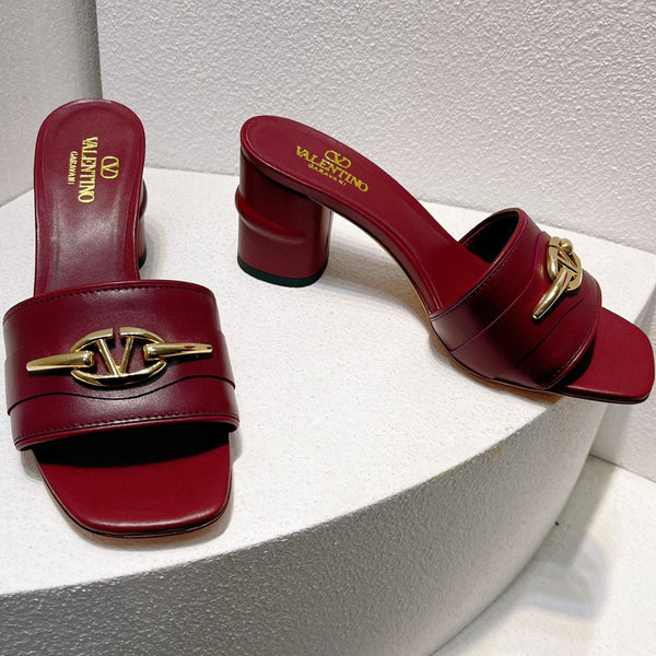 VT Leather Mules Dark Burgundy Cowhide 292870