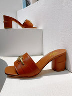 VT Leather Mules Brown Cowhide 292872