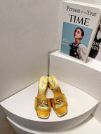 VT Leather Mules Gold Cowhide 292873