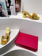 VT Leather Mules Gold Cowhide 292873