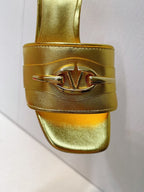 VT Leather Mules Gold Cowhide 292873