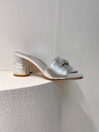 VT Leather Mules Silver Cowhide 292874