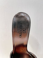VT Leather Mules Gray Cowhide 292875