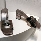 VT Leather Mules Gray Cowhide 292875