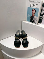 VT Heeled Sandal Black Cowhide 292877