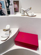 VT Heeled Sandal White Cowhide 292878